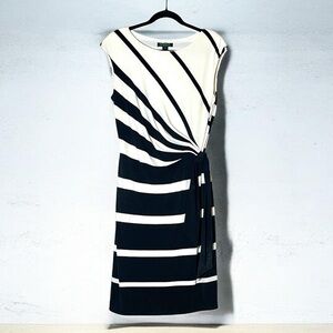 Lauren Ralph Lauren Women’s Striped Black and Ivory Midi Dress